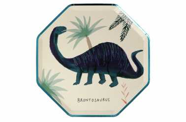assiette Brontosaure anniversaire dinosaures