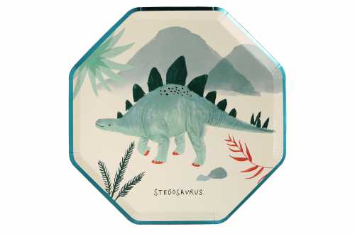 assiette stegosaurus anniversaire dinosaures