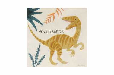 serviette Vélociraptor anniversaire dinosaure