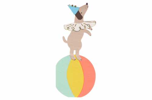 Serviettes chien jongleur au cirque