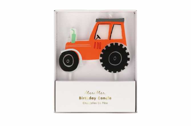 Bougie tracteur pour anniversaire animaux de la ferme