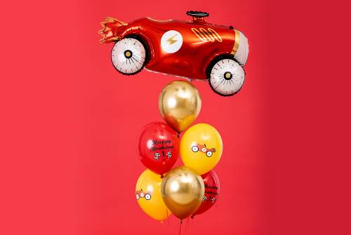 Déco de fête - Ballon voiture de course rouge - Déco anniversaire
