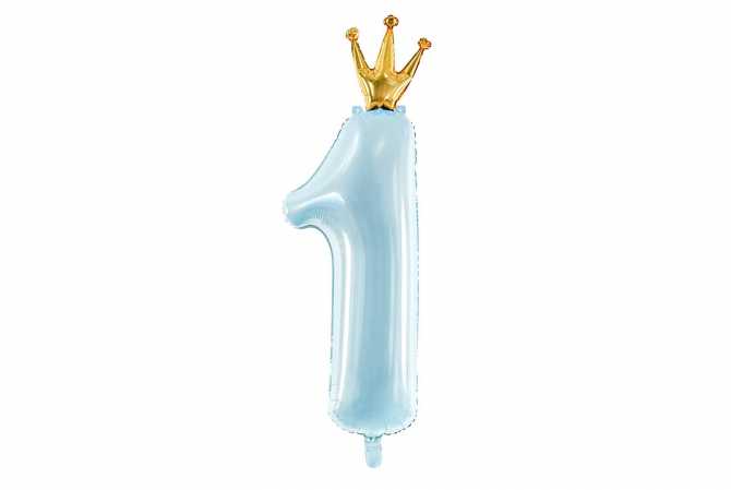 Ballon bleu chiffre 1 pour un anniversaire 1 an