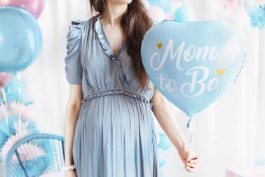 Ballon Mom to Be bleu - 35 cm