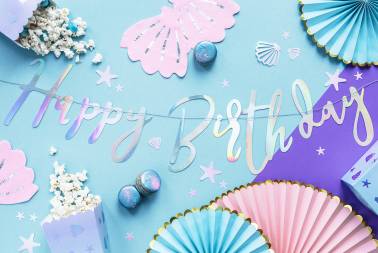 Guirlande happy birthday irisé