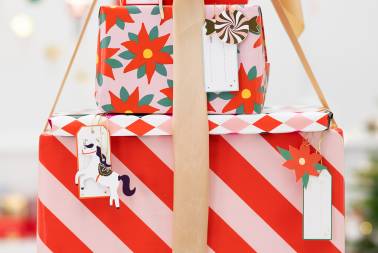 12 Etiquettes cadeaux - Gift tags multicolores