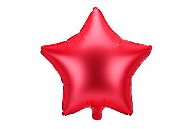 Ballon étoile rouge mat - 48 cm