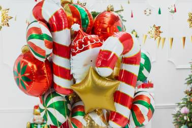 Ballon étoile rouge mat - 48 cm