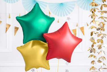 Ballon étoile vert mat - 48 cm