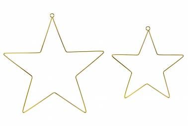 2 étoiles métalliques à suspendre - Doré