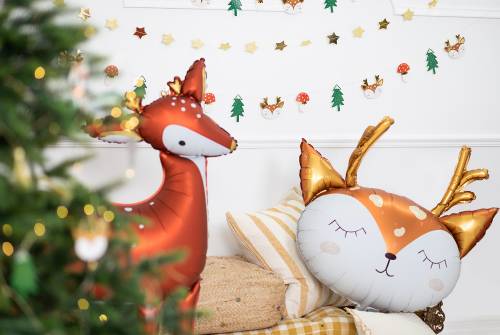 Décoration de noël – Guirlande forêt avec sapin, renne et champignon