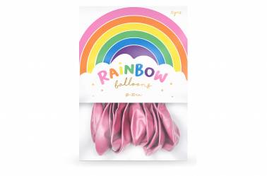 Ballons anniversaire rose métallique