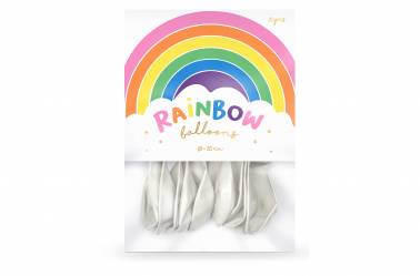 10 Ballons de baudruche blanc métallique