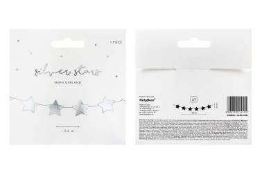 Guirlande étoile argenté - 3,6 m