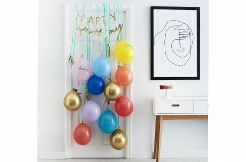 Kit décoration de porte guirlande ballons Happy birthday