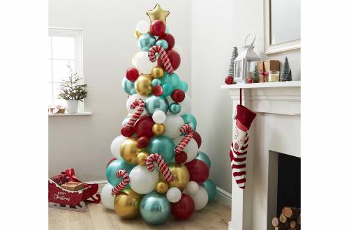 Sapin en ballons pour décorer la fête de Noël