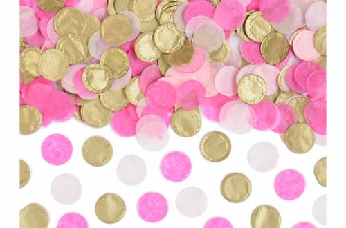 Confettis nuances de rose pour anniversaire et baby shower fille