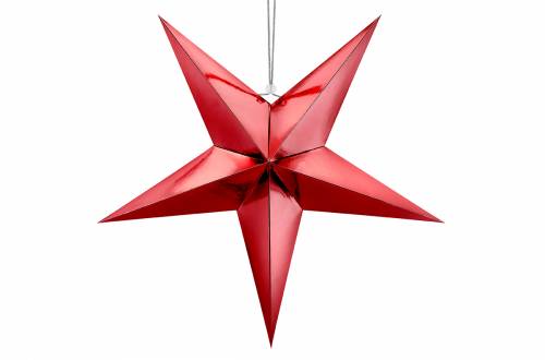 Suspension étoile décorative rouge en papier