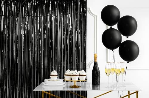 Rideau mylar noir pour anniversaire