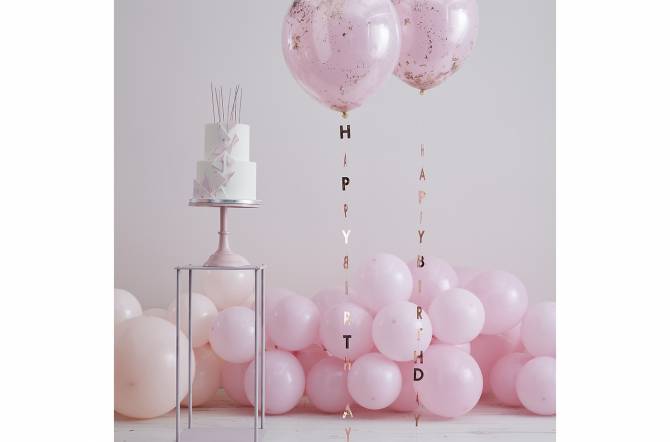 Guirlande queues de ballons happy birthday