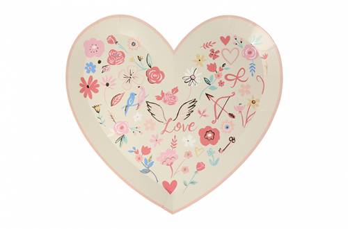 Assiettes coeurs Love pour Saint Valentin