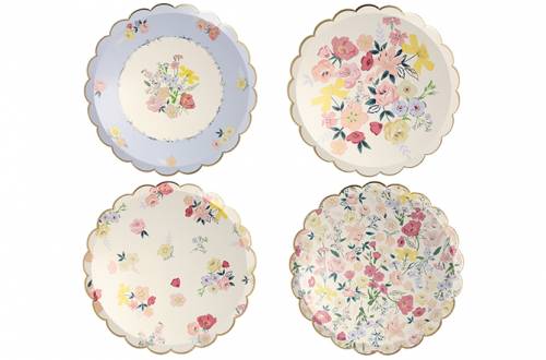 Assiettes anniversaire fleurs