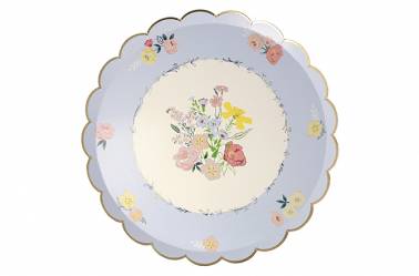 Assiettes motifs roses
