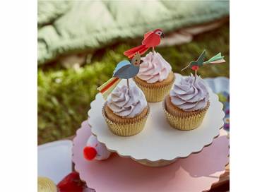 Kit 24 cupcakes et toppers oiseaux
