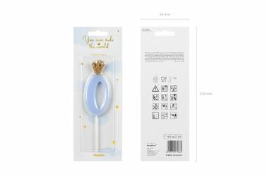 Bougie chiffre bleu avec couronne