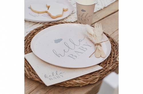 Vaisselle baby shower neutre