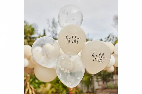 Ballons Hello BABY nuages de confettis