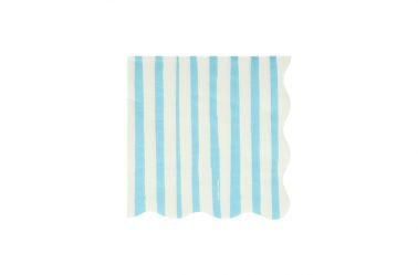 Serviettes anniversaire rayées bleu ciel