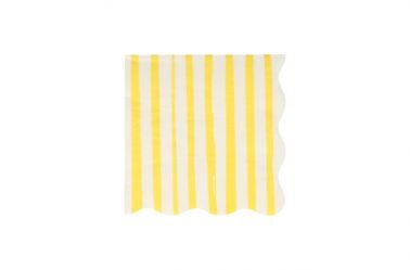 Serviettes anniversaire rayées jaune