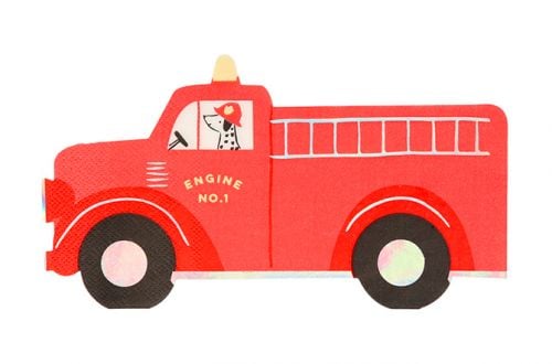 Serviettes camion de pompier