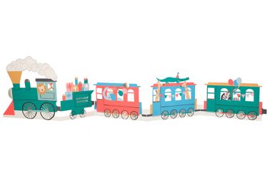 Carte train anniversaire