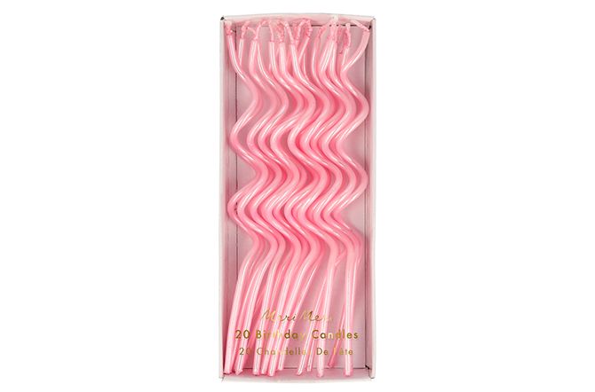 Bougies tourbillonnantes rose
