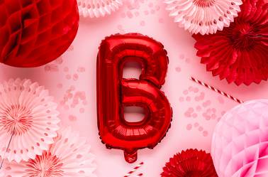 Ballon aluminium lettre rouge - 35 cm