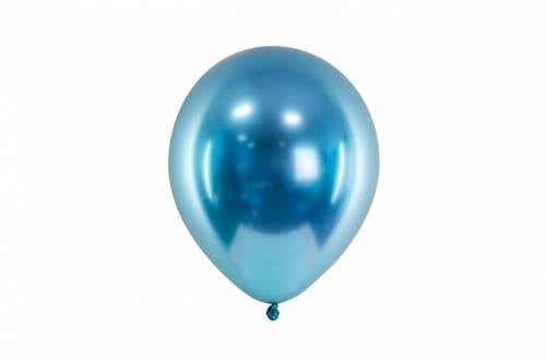 Ballon de baudruche bleu chromé