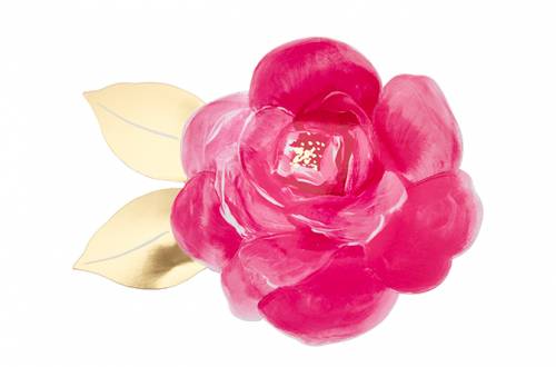 Assiette fleur rose fushia