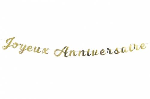 Guirlande lettres joyeux anniversaire dorée