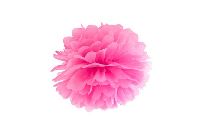 Pompon papier de soie rose fuchsia