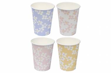Gobelets en papier à fleurs