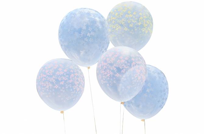 Sachet de 5 ballons anniversaire imprimé Joyeux Anniversaire