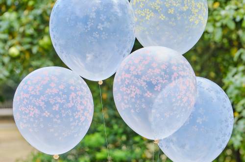 Ballons à fleurs imprimées de couleur pastel