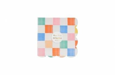 16 Serviettes anniversaire motifs colorés