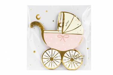 Serviettes de table Poussette rose clair