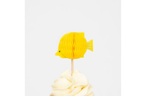 Piques cupcake poisson jaune