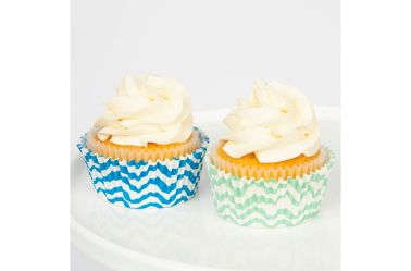 caissettes cupcakes rayées vertes et bleues