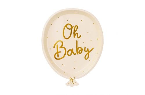 Assiettes baby shower nude Oh baby