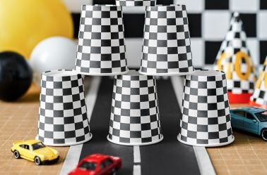 Gobelets Drapeau à Damier - voiture de course